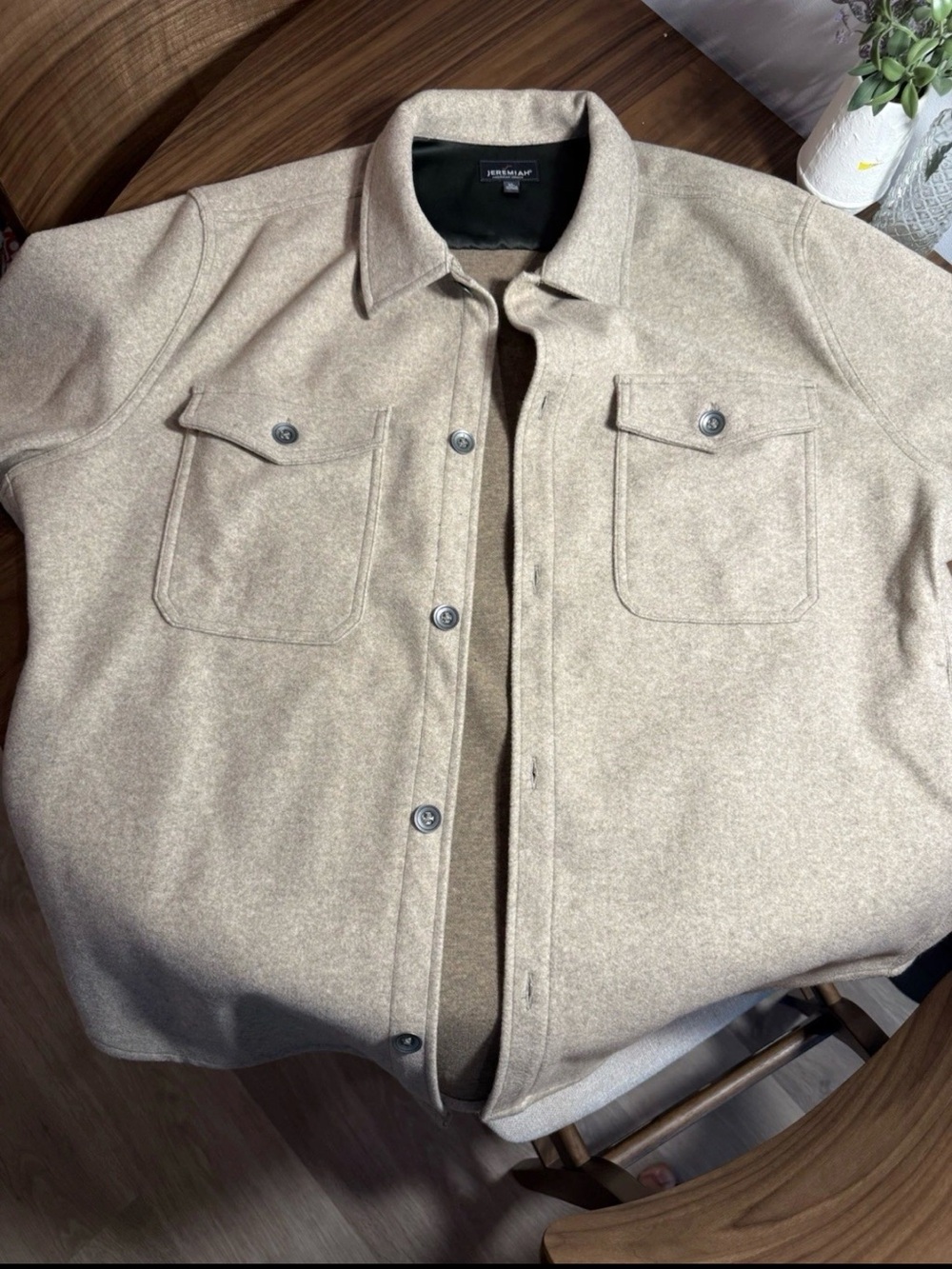 Jeremiah American Legacy Neutral/Light Taupe Wool Shirt Jacket (Fits like XXL)